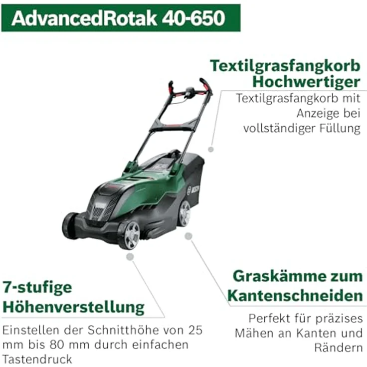 BOSCH Elektrorasenmäher AdvancedRotak 40-650, 40 cm Schnittbreite, Im Karton – Bild 3