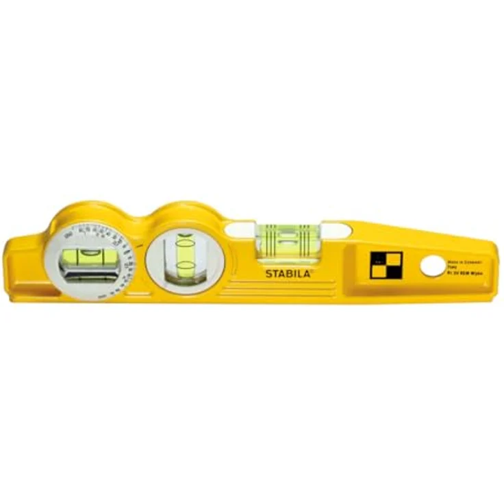 Stabila Wasserwaage 25 cm mit Magnet, Druckguss-Aluminiumprofil und unzerbrechlichen Acrylglasröhren – Bild 1