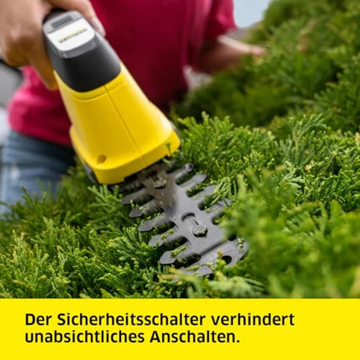 Kärcher GSH 4-4 Plus, Akkubetriebene 2-in-1 Heckenschere mit 11 cm Strauchmesser und 8 cm Grasmesser, Gelb/Schwarz – Bild 5