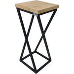 holz4home® Blumenständer Blumenständer, X-Streben - Eiche hellgrau/Schwarz, Loft-/Industrial-Style