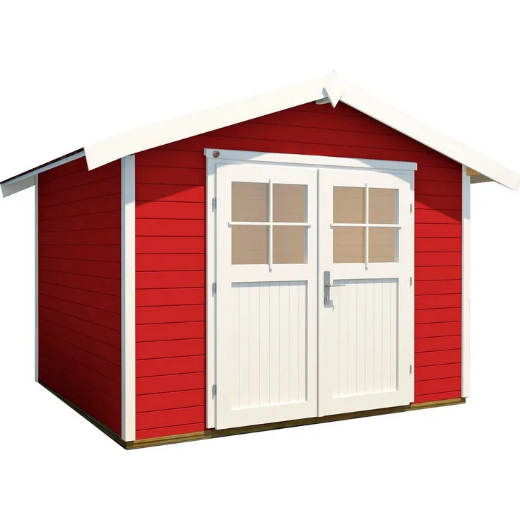 weka Gartenhaus 122 Gr.5, schwedenrot, BxT: 380x324 cm, Massivholz-Satteldach, 28 mm Wandbohlen