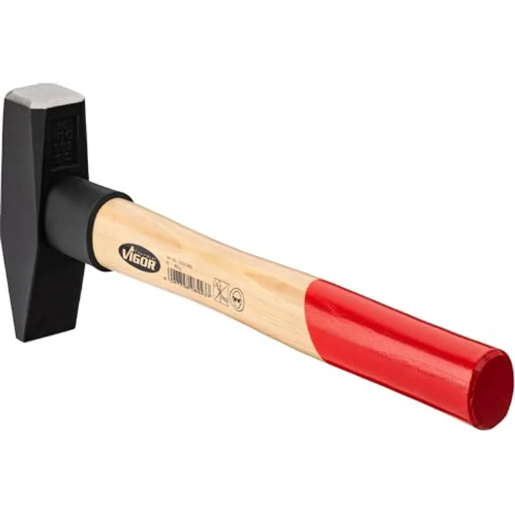 ViGOR Schlosserhammer V2662-800 800g Hammerkopf, Hickoryholzgriff, Gummi-Schlagschutz, 350 mm - robust und ergonomisch, Vigor – Bild 5