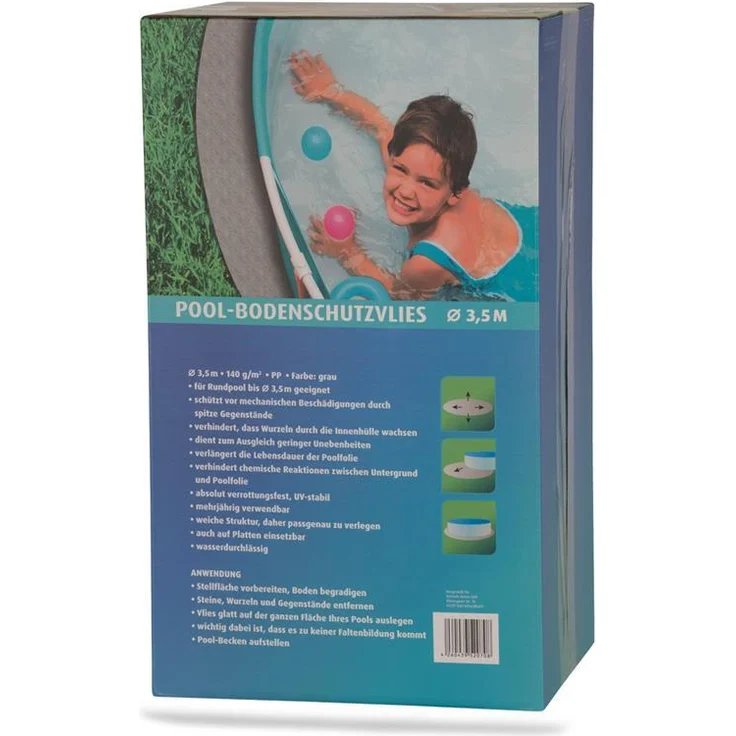 Poolvlies rund PP-Vlies 140 g/m² grau – Bild 1