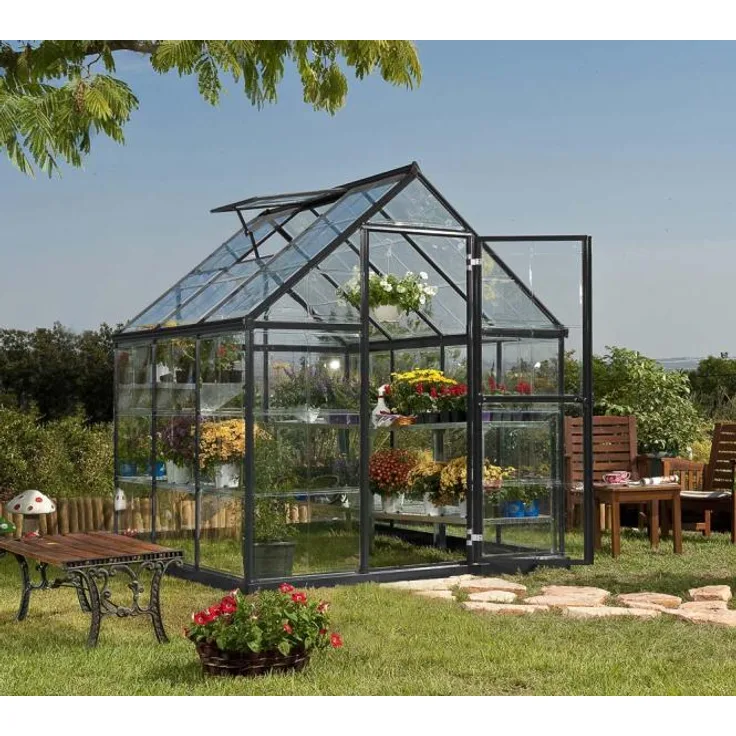 Palram - Canopia Aluminium Gewächshaus Harmony 66 | grau | 185x185x208 cm
