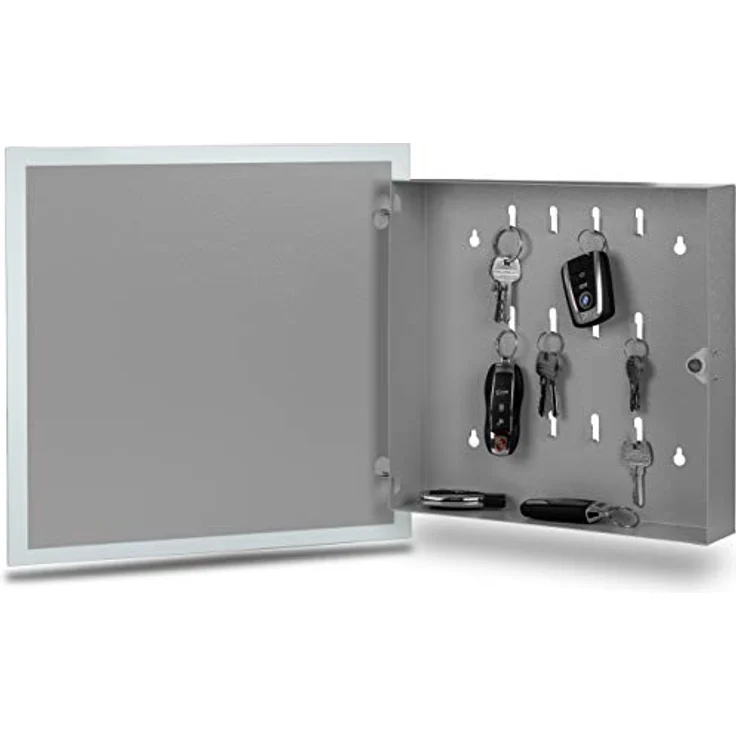 Schlüsselkasten mit Glasmagnettafel und 6 Magneten, 35 x 35 x 6,5cm milchglas – Bild 5