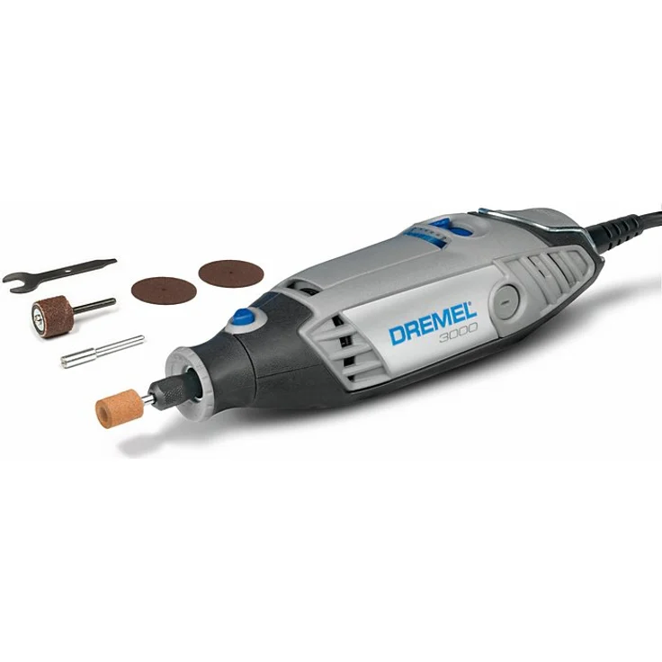 Dremel 3000 Multifunktionswerkzeug, 130W, Set mit 5 Zubehören, Variable Drehzal 10.000-33.000 U-min zum Schneiden, Schleifen, Gravieren, Polieren, Schärfen, Reinigen, Schnitzen – Bild 7