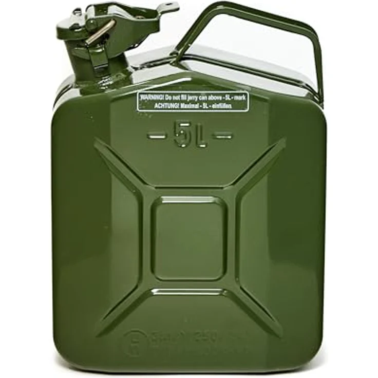 BW® Kraftstoffkanister Metall 5L - Olivgrün RAL 6003, TÜV-geprüft, UN-zugelassen, für Benzin und Diesel, Made in Europe – Bild 4