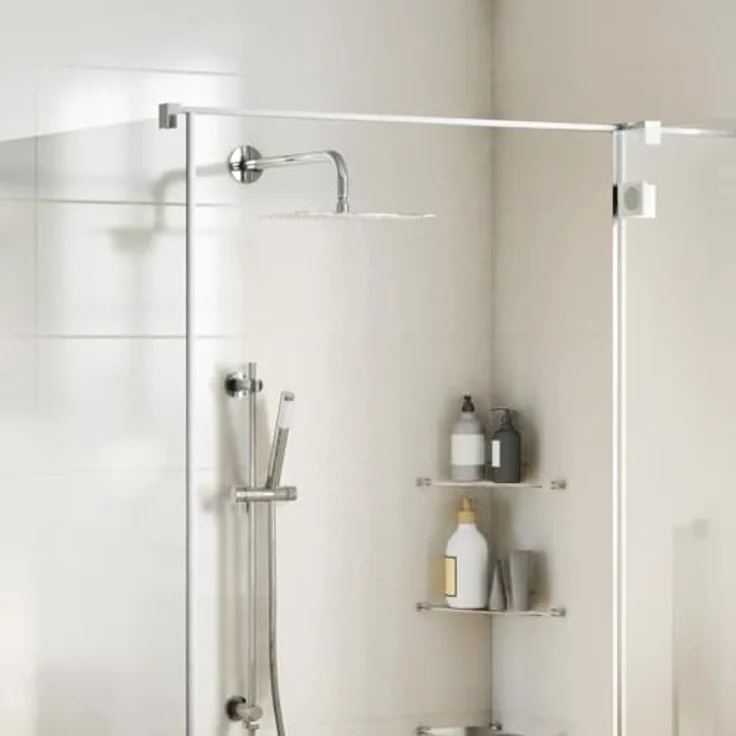 vidaXL Regenduschkopf Regenbrause Edelstahl 304 30x20 cm Rechteckig, Anti-Kalk-Düsen, 126 Düsen, Silikon, Silber – Bild 2