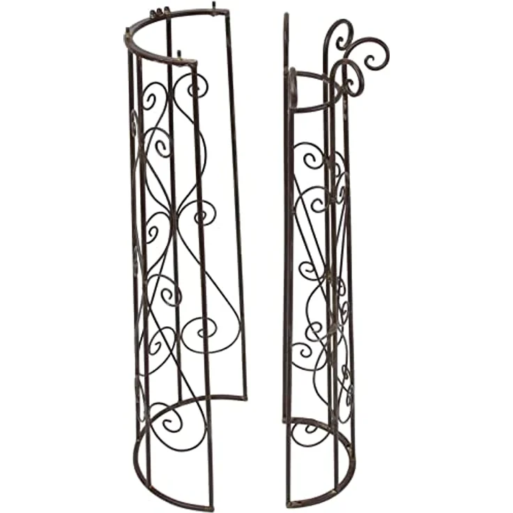 Dekoleidenschaft Rankgitter Romance aus Metall, braun, halbrund, 160 cm, für Fallrohr, Rankhilfe für Kletterpflanzen, Rankgerüst – Bild 3