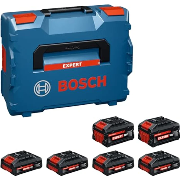Bosch EXPERT 18V System Hochleistungsakku-Set EXBA18V-55, 4x EXBA18V-40 (2000 W) + 2x EXBA18V-80 (2400 W), mit L-BOXX 136 – Bild 1