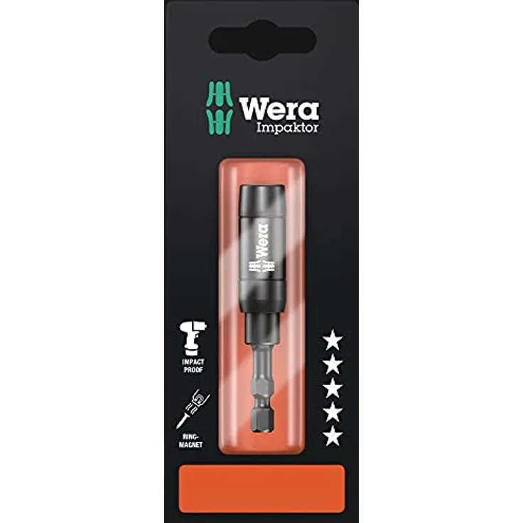 Wera Bithalter 897/4 Imp R, Impaktor mit Ringmagnet und Torsionszonen, 1 x 1/4"x75 mm