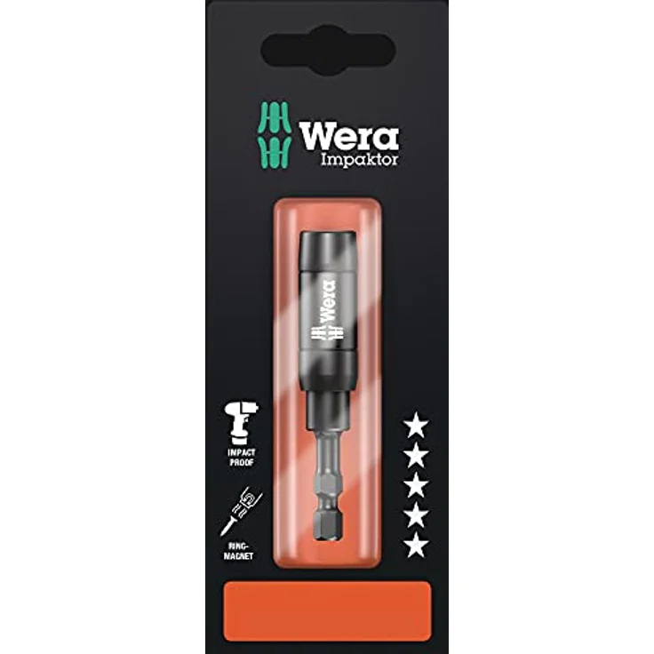 Wera Bithalter 897/4 Imp R, Impaktor mit Ringmagnet und Torsionszonen, 1 x 1/4"x75 mm – Bild 1