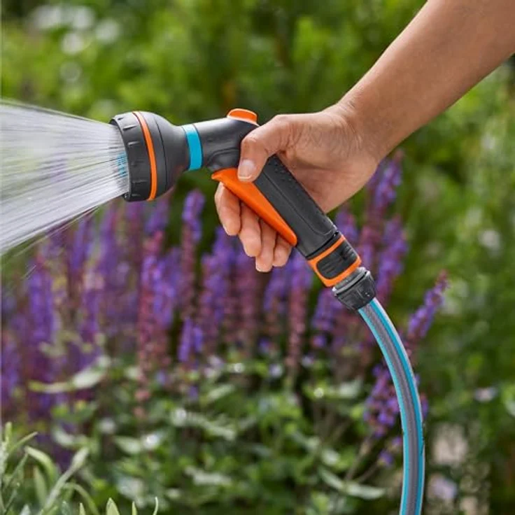 Gardena Multifunktionsbrause Starter-Set Classic, 4 Sprühbilder, UV- und frostbeständig, mit Wasserstop – Bild 11