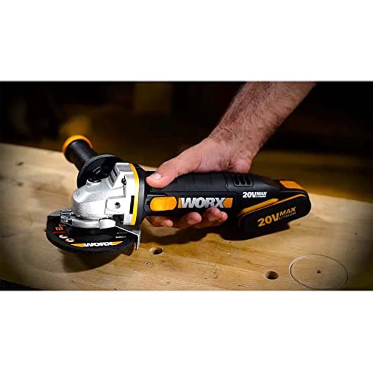 WORX WX800 Li-Ion Akku-Winkelschleifer 20V Kompakter Schleifer mit schmalem Körper, Zusatzhandgriff und leistungsstarkem 20V Akku zum Schleifen und Schneiden 115 mm Akku – Bild 10