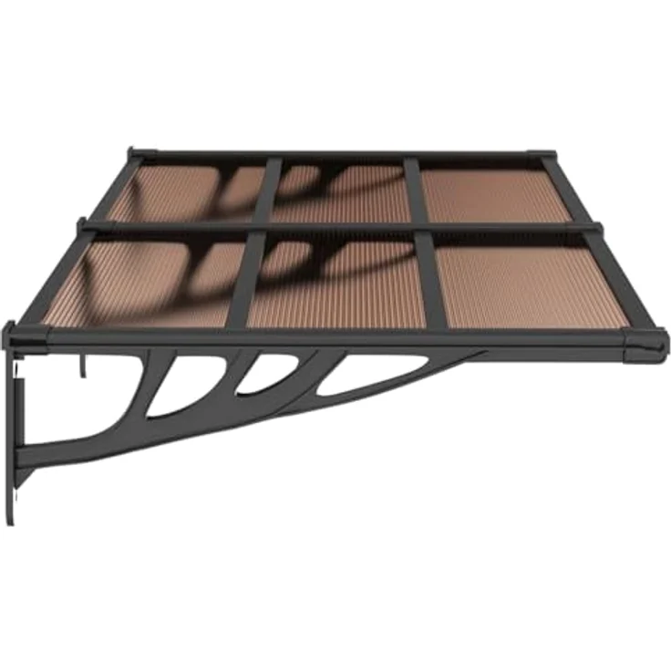 vidaXL Türvordach Schwarz 152,5x90 cm Polycarbonat, wetterfest und korrosionsbeständig – Bild 7