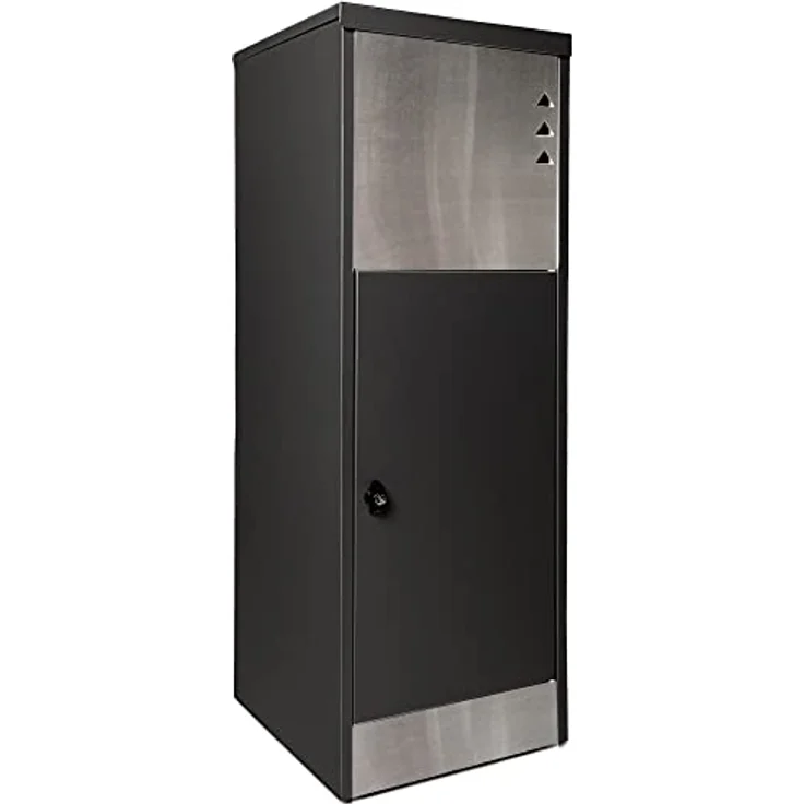 Ondis24 Korona Paketbox XL Postbox für Pakete, Päckchen, Warensendungen und Briefe mit Paketsafe, galvanisiert, mit Gasdruckfedern (118 cm, Grau) (Edelstahlfront) – Bild 1