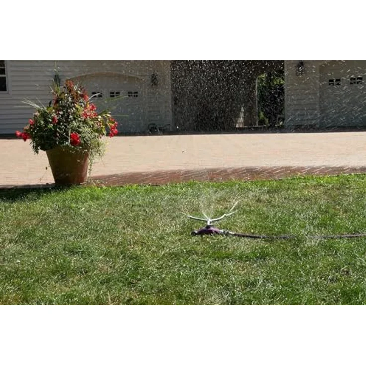 DRAMM 15052 ColorStorm Premium 3-Arm Whirling Sprinkler with Heavy-Duty Metal Wheeled Base, Orange – Bild 5