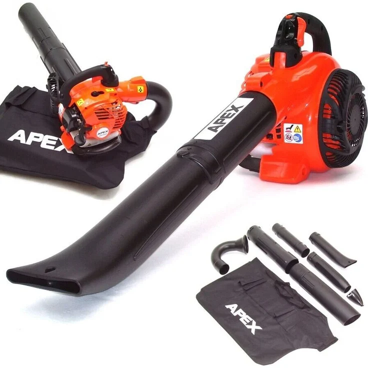 Apex Benzin Laubsauger Laubbläser 55117 Laubhäcksler 26ccm Gartenhäcksler Gebläse, 3-in-1 Funktion, leistungsstark, ergonomisch, Schwarz