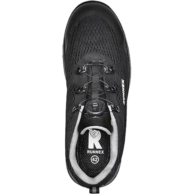 Runnex Sicherheitsschuhe S1PS-ESD-Halbschuhe atop FlexStar, Schwarz/Grau, mit Atop-Schnellverschluss, Alu-Zehenschutzkappe und rutschhemmender Sohle – Bild 4