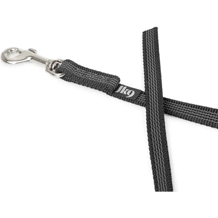 JULIUS K-9 IDC Color & Gray gumierte Leine, strapazierfähiger Textilstoff, 2 m Schwarz-Grau – Bild 3