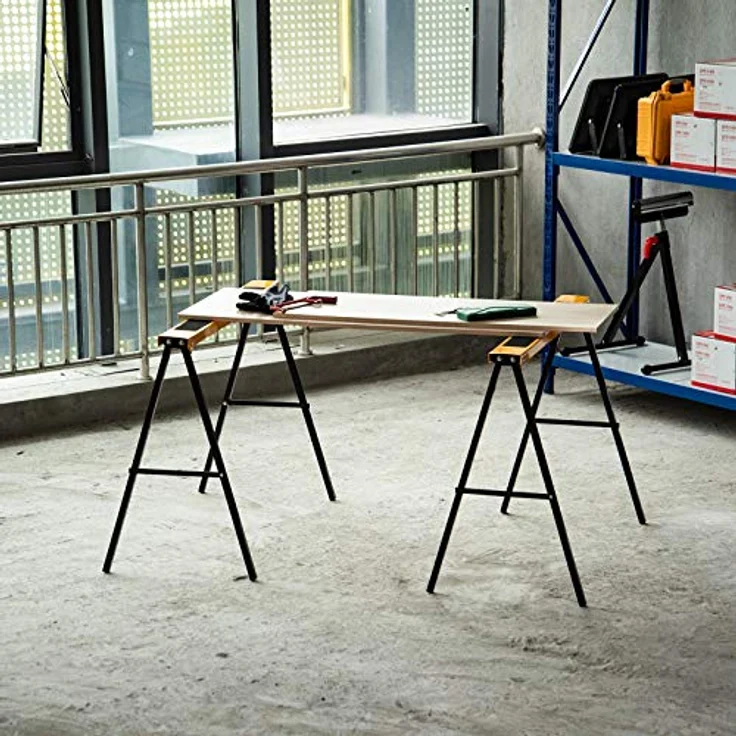 HOMCOM Sägebock Sägebock rutschfest, faltbares Design, Belastbar bis zu 125 kg, EVA Oberfläche, schwarz – Bild 3