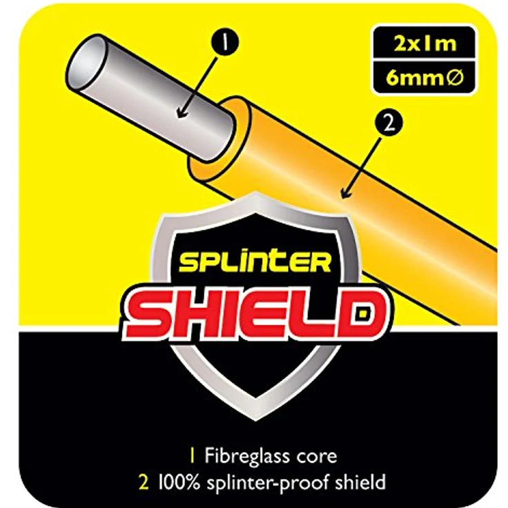 C.K Mightyrod Pro Kabeleinziehstange, 1 m, 6 mm Durchmesser, 2 Stück, gelb, T5430 – Bild 2