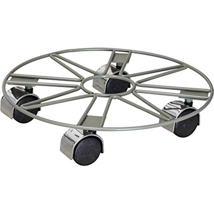 Wagner Pflanzenroller Taupe Star Ø 30 x 6,5 cm I Pflanzenroller für Innenbereich I Blumenroller aus Stahl, Taupe beschichtet I Kübelroller Stern-Design I Tragkraft 60 kg - 20093901 – Bild 1