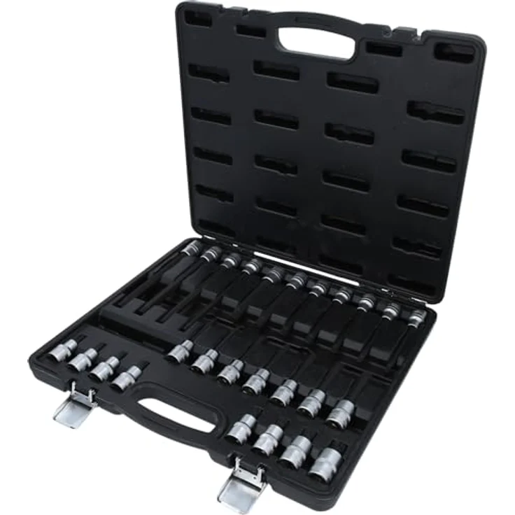 KS Tools 1/2" Bit- und Steckschlüsselset für Vielzahn (XZN), inklusive kurzer, langer und extra langer Nüsse, Chrom Vanadium in stabilem Kunststoffkoffer – Bild 1