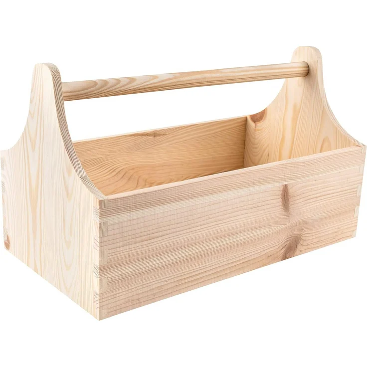 Creative Deco Werkzeugkoffer aus Holz 34 x 18 x 20,5 cm, Naturfarben, 1 St. Teiler, 1 St. Fach, 600g – Bild 1