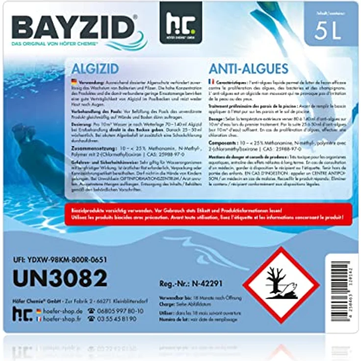 2 x 5 Liter Algenvernichter BAYZID in 5 L Kanistern – Bild 7