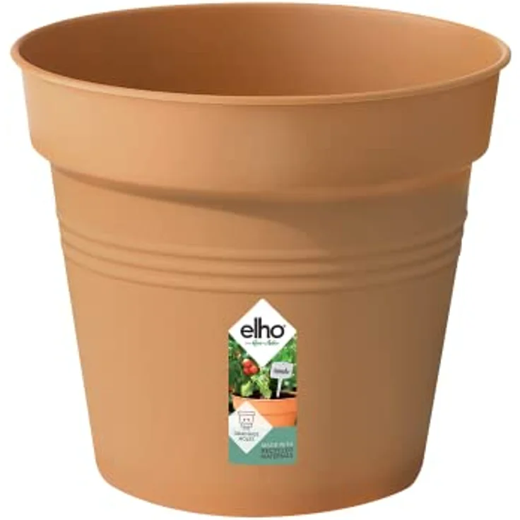 elho Green Basics Anzuchttopf 24 - Growpot für Züchten und Ernten - Ø 24.0 x H 22.1 cm - Braun/Mild Terra – Bild 1