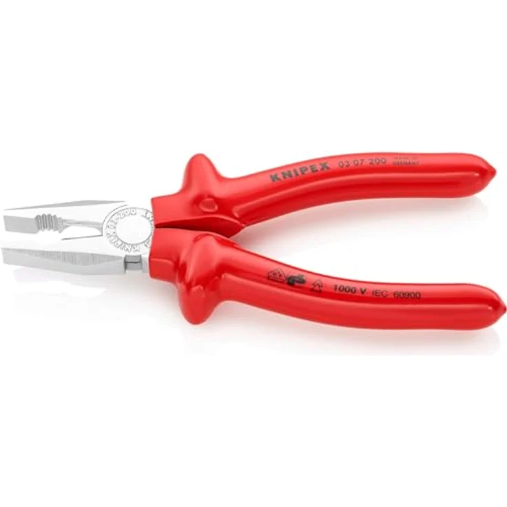 KNIPEX 03 07 200 Kombizange tauchisoliert, verchromt 200 mm – Bild 2