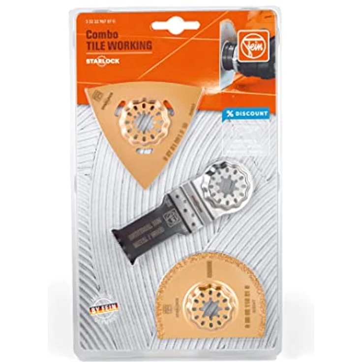 C. & E. Fein GmbH FEIN Sägeblattset TILE WORKING 3-teilig SL, geeignet für Sanierungsarbeiten, inkl. E-Cut Universal, Hartmetall-Raspel und Hartmetall-Segmentsägeblatt – Bild 2