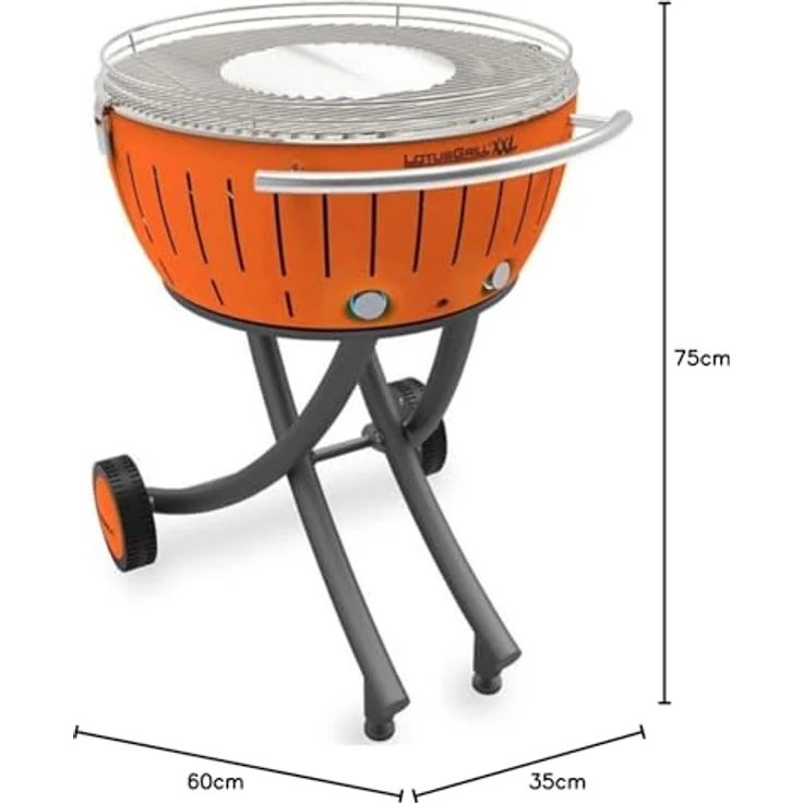 Lotusgrill LOLG-TB-600 Rauchfreier Holzkohlegrill, Orange, 78x78x48 cm – Bild 7