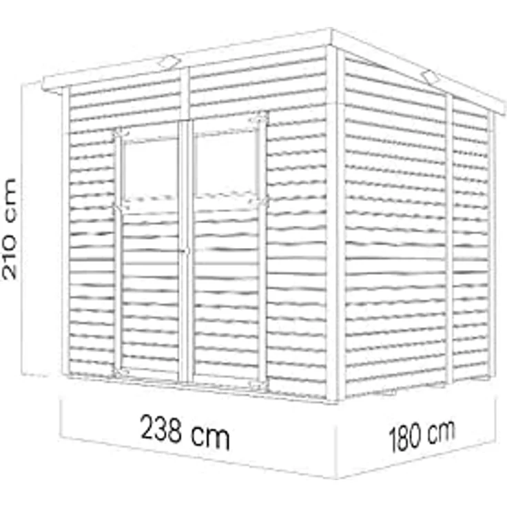 Alpholz Gerätehaus Mollie aus Fichten-Holz | Gartenhaus mit 14mm Wandstärke | Holzhaus inklusive Montagematerial | Geräteschuppen Größe: 251 x 199 cm | Pultdach – Bild 4