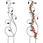 Relaxdays Rankgitter Metall, 2er Set, Rankhilfe für Kletterpflanzen, zum Stecken, Rankspalier HxB: 144 x 39 cm, schwarz