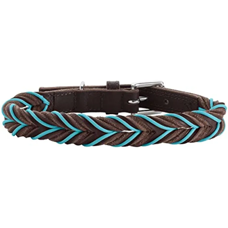 HUNTER Halsband Solid Education Cord Farbe Dunkelbraun/türkis, Größe 55