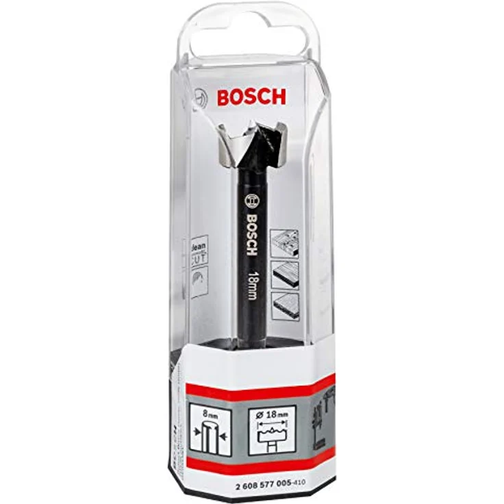 BOSCH Forstnerbohrer DIN 7483 G, 18 x 90 mm, präzises Bohren für Weich- und Hartholz, Schaftdurchmesser 8 mm – Bild 2