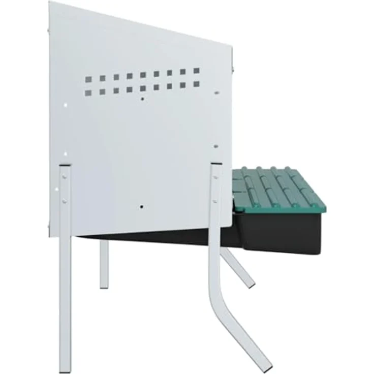 vidaXL Hühnerstall Hühner-Nistkasten, 3 Fächer mit Beinen aus verzinktem Stahl, Silber/Dunkelgrün/Schwarz, optimale Belüftung und mühelose Eiersammlung – Bild 6