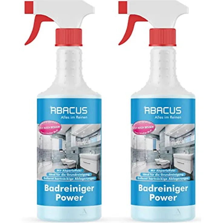 Badreiniger, Sanitärreiniger, gebrauchsfertig für Bad, Dusche und WC - ABACUS Badreiniger Power 2x 750 ml (7720.2)