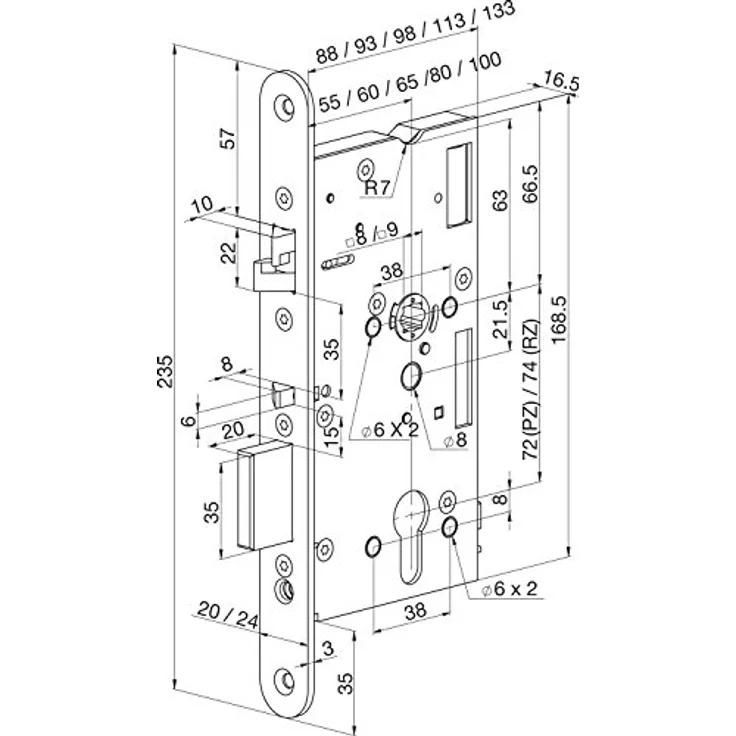 Assa Abloy Elektro-Sicherheitsschloss EL 560, DM 65, Stulp 20x235 mm, Stahl verchromt/Edelstahl optik – Bild 2