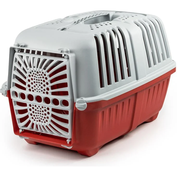 lionto Tiertransportbox aus recyceltem Kunststoff, verschiedene, 55 cm x 36 cm x 36 cm, rot – Bild 8