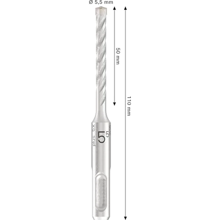 Bosch PRO SDS plus-5X Hammerbohrer, für Stahlbeton und Beton, Ø 5,50 mm, 10er Pack, lange Lebensdauer – Bild 3