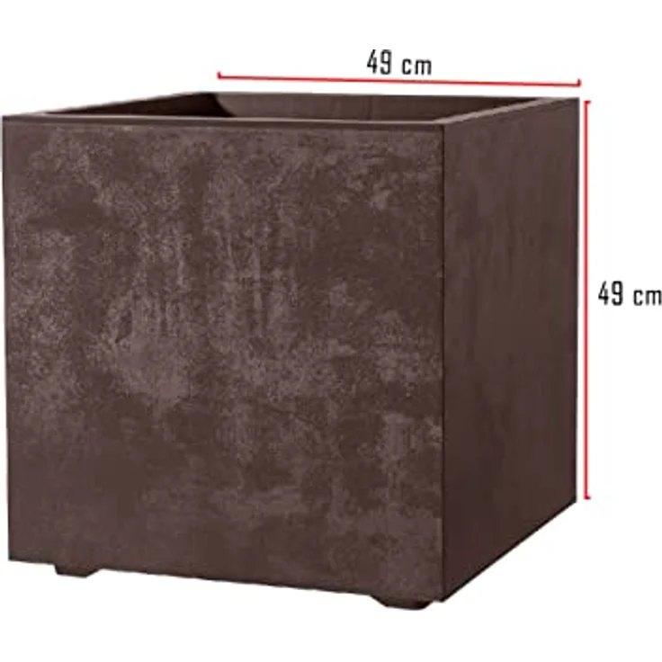 Kreher XL Pflanzkasten Millennium in verschiedenen Formaten und Farben. Tolle Naturstein Optik in Braun oder Anthrazit! Aus robustem Kunststoff! (80 Liter Braun) – Bild 3