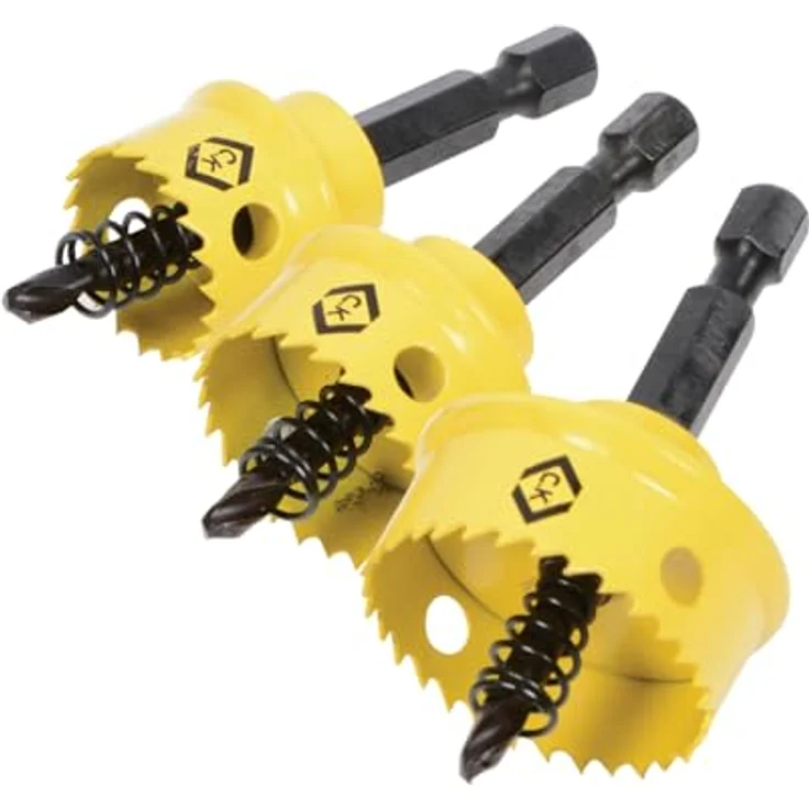C.K Sheet Steel Holesaw Set 20, 25 & 32 mm, Slimline-Design mit Kobalt-M42-Stahl für erhöhte Haltbarkeit und reduzierte Vibration – Bild 2