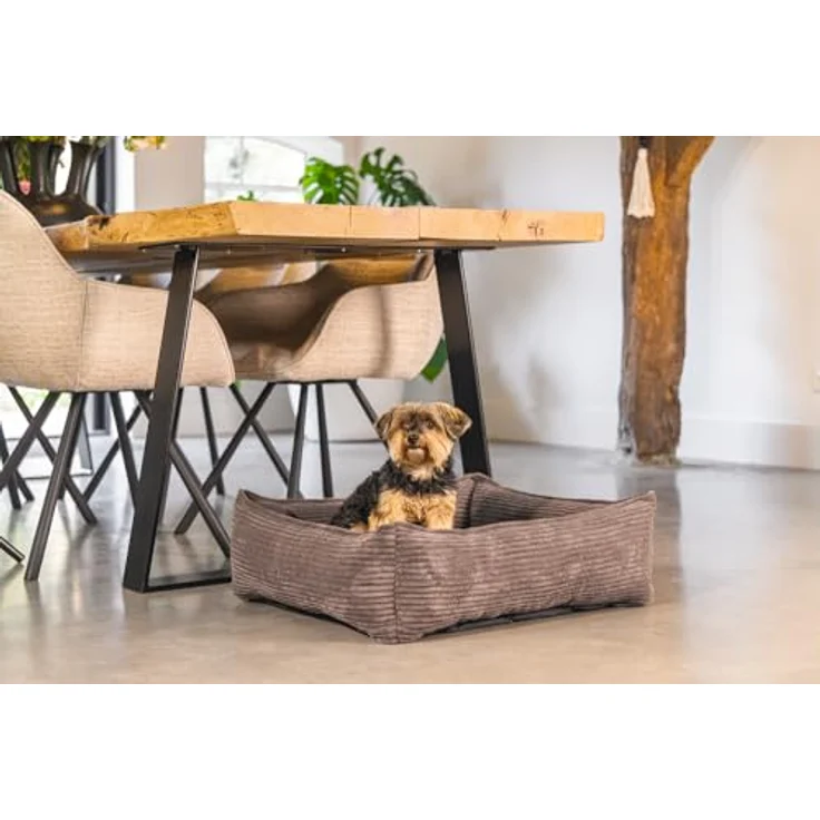 Designed by Lotte Ribbed, Hundebett + Katzenbett aus hochwertigem Rippenstoff, waschbarer Bezug, rutschfester Boden, in 5 Farben und 3 Größen erhältlich, 95x80x23 cm – Bild 9