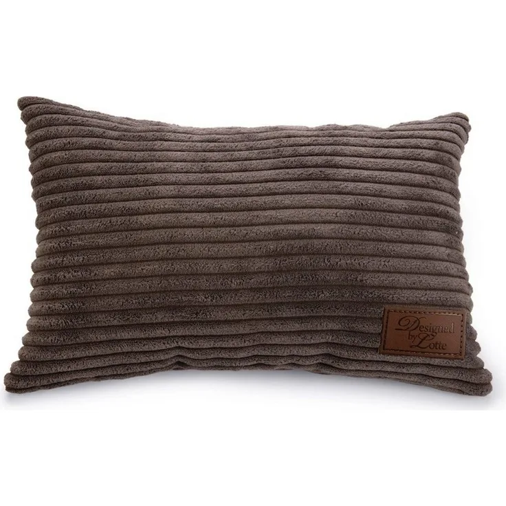 Designed By Lotte Tierdecke Kissen Ribbed braun, Kuscheliges Hundekissen mit Waschbarem Bezug