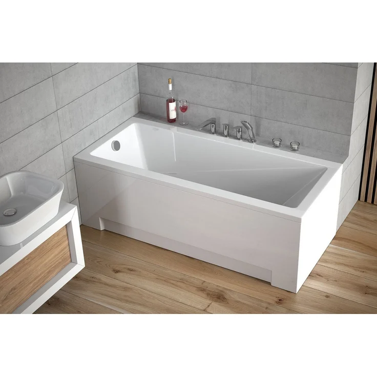 KOLMAN Badewanne MODERN 130x70, Rechteck-Acryl mit antibakterieller Beschichtung, Ablaufgarnitur & Füße GRATIS