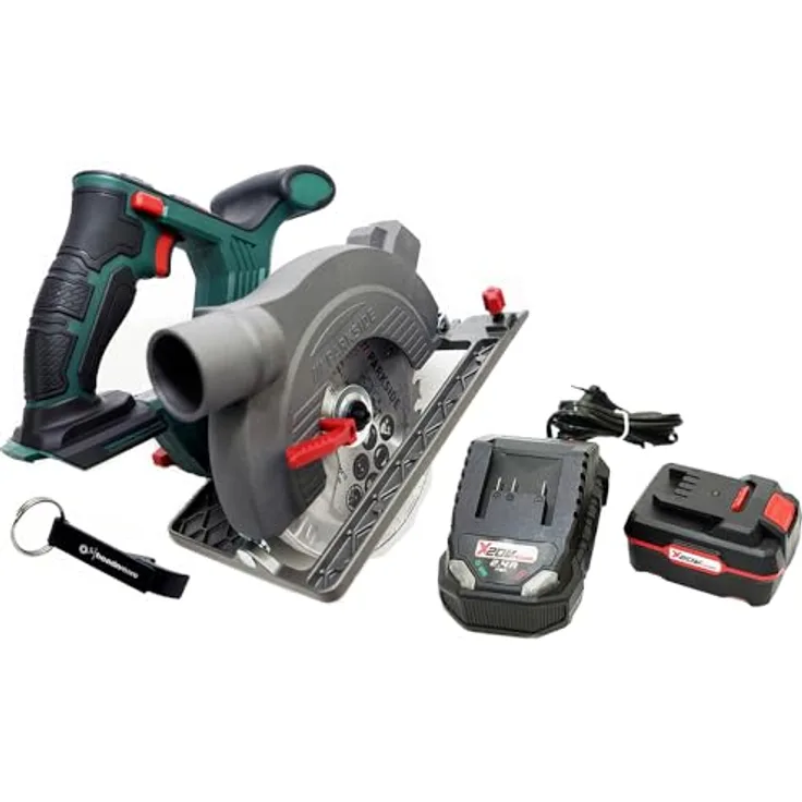 HEADNMORE® Bundle - PARKSIDE® 20V Akku Handkreissäge PHKSA 20 inkl. HEADNMORE® Schlüsselanhänger (1x4Ah Akku)
