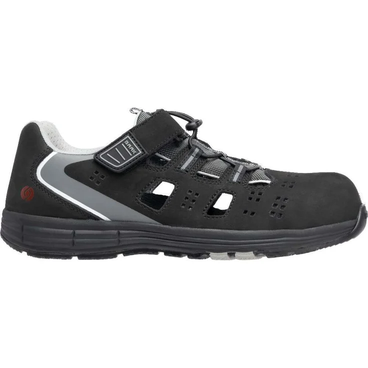 Baak Randy S1P Sicherheitssandale, HRO SRC ESD, Größe 39, Nubukleder, schwarz/grau